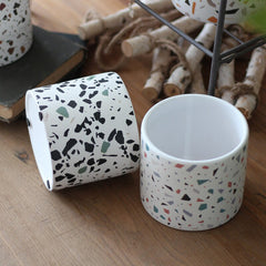 Stylish Nordic Plant Pots - White with Playful Colored Speckles (Available in 4 Styles)