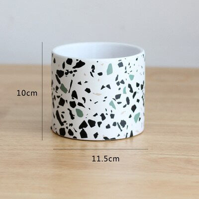 Stylish Nordic Plant Pots - White with Playful Colored Speckles (Available in 4 Styles)