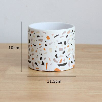 Stylish Nordic Plant Pots - White with Playful Colored Speckles (Available in 4 Styles)