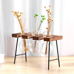 Nordic Wooden Stand Vases - A Minimalistic Botanical Showcase