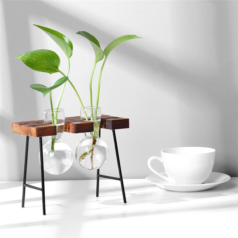 Nordic Wooden Stand Vases - A Minimalistic Botanical Showcase