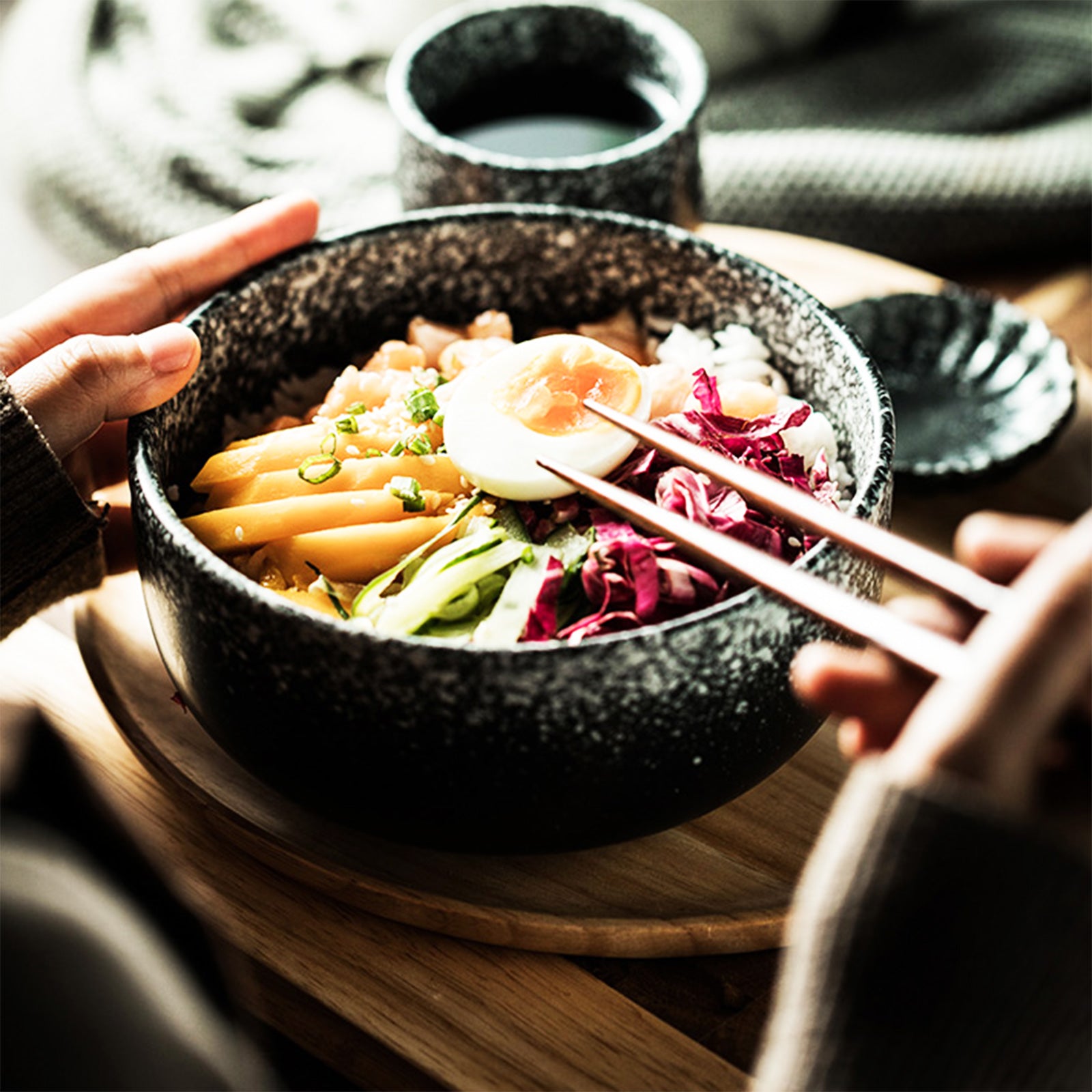 Japanese-Inspired Pigmented Noodle Bowls - Choose from 6 Styles and 2 Sizes