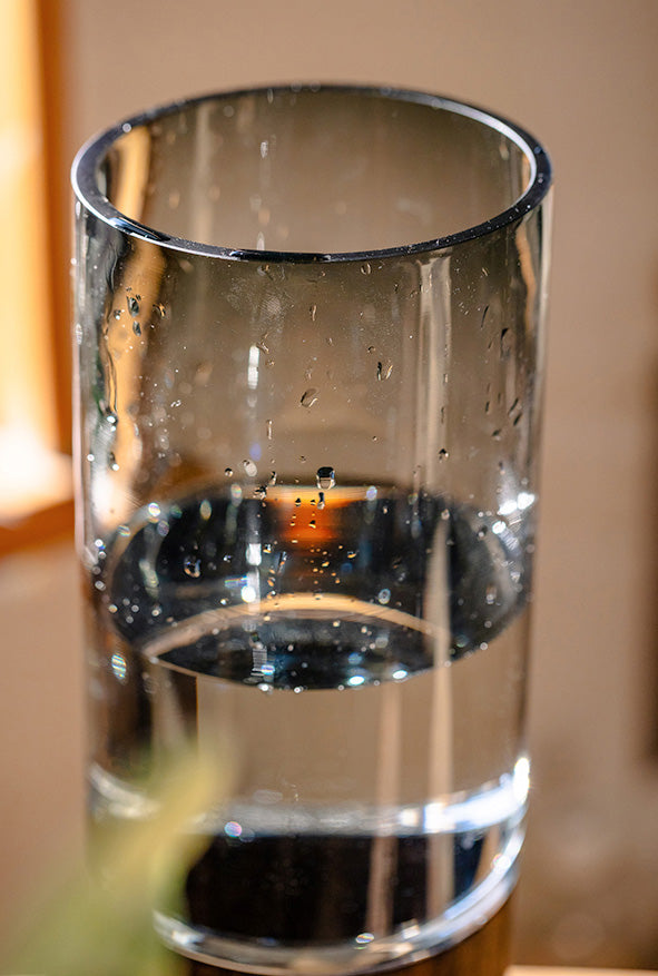 Glass Vases in Tung Wood Holders - Perfect for Any Botanical Style